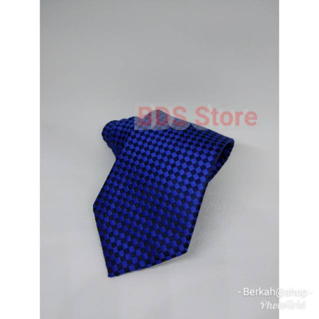 Dasi motif catur warna biru 3 inchi