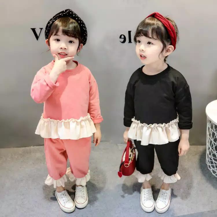 HappyOliver PASSWORD CINDY RUFFLE Setelan piyama 1 - 7 Tahun Baju Anak BerKualitas