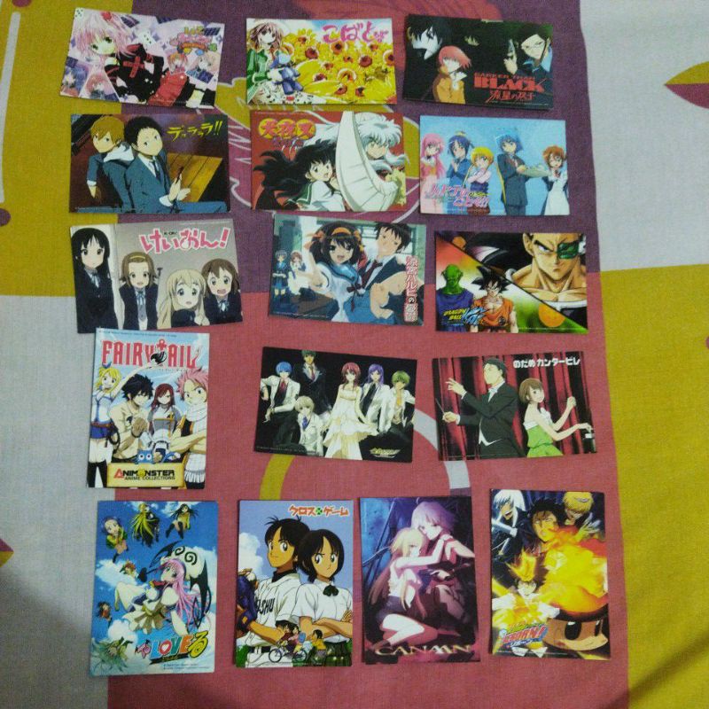kartu gambar anime ukuran 10cmx7cm 16 koleksi animonster inuyasha dragon ball nodame kobato