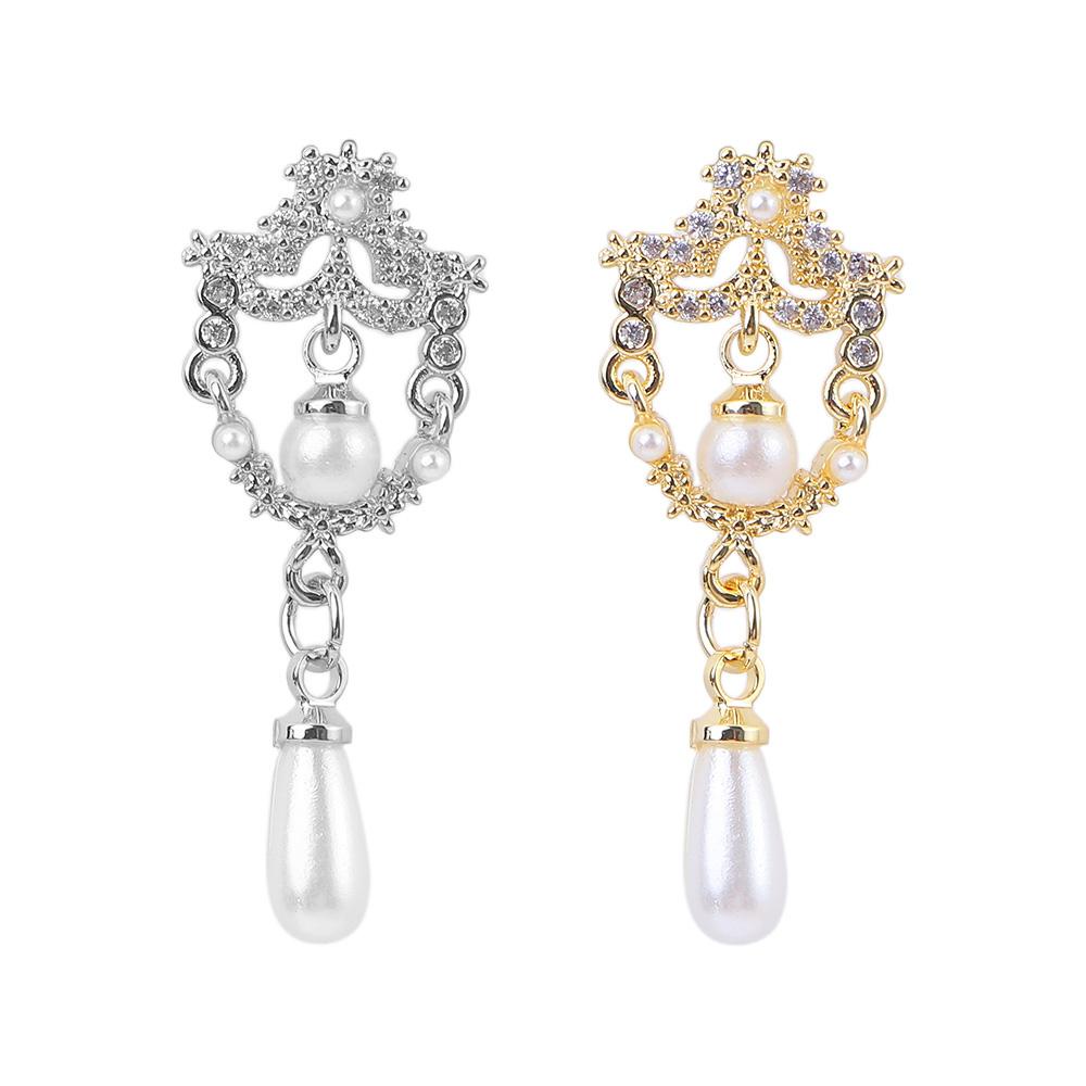 AUGUSTINA Agustina Wanita Pesona Kuku Mutiara Imitasi Cahaya Mewah Kuku Kecantikan Salon Kuku DIY Bahan Kuku 3D Dekorasi Kuku