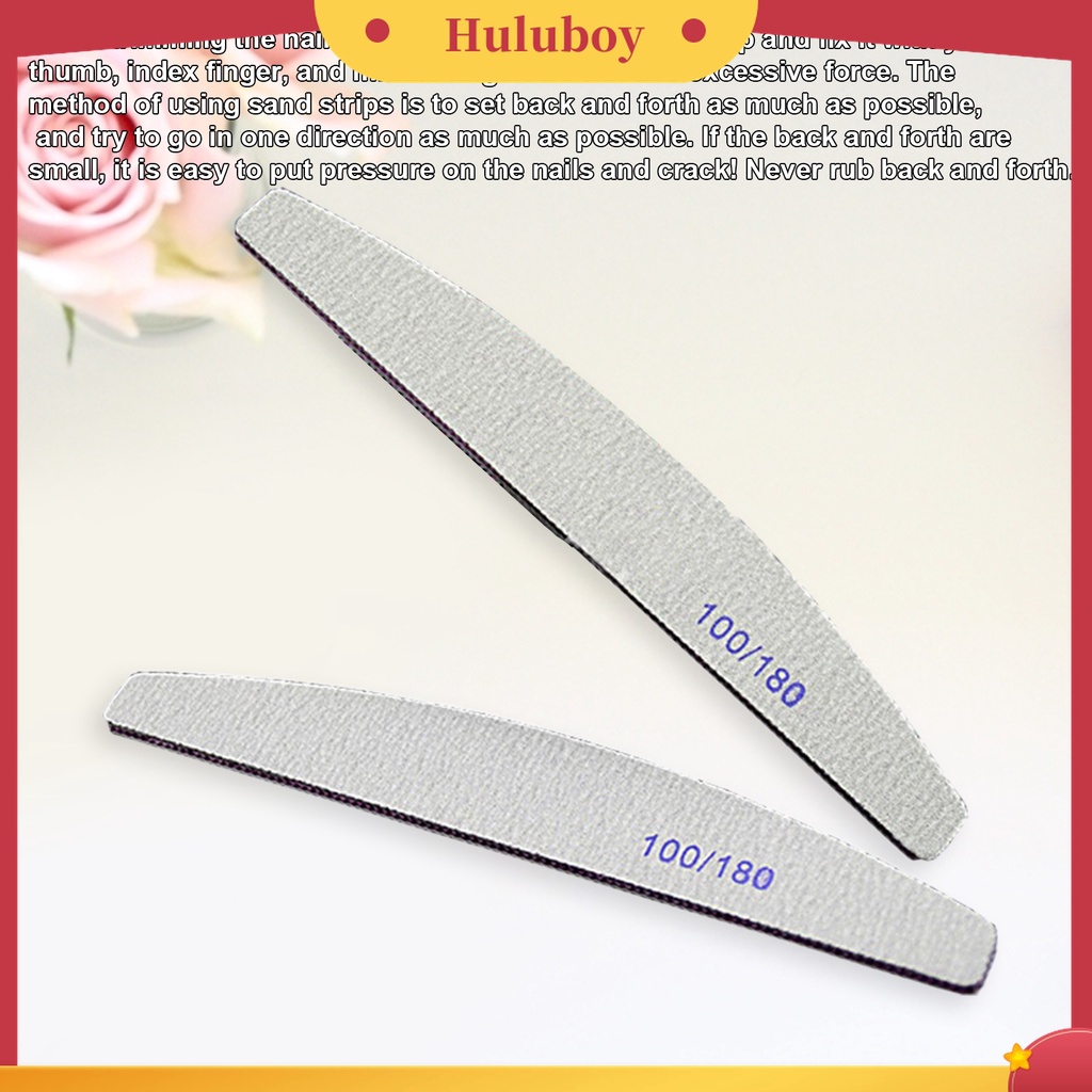 Huluboy Huluboy♡ 25 Pcs Alat Kikir Kuku Palsu Dua Sisi Bahan Akrilik Untuk Salon Manicure