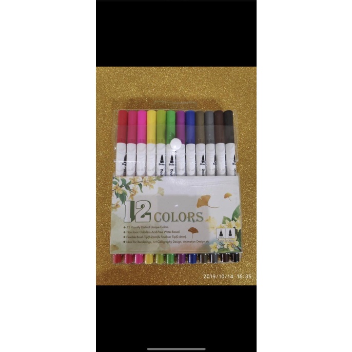 

(BISA COD) Brush pen mirip joyko dual brush 12 warna CUCI GUDANG Kode 499