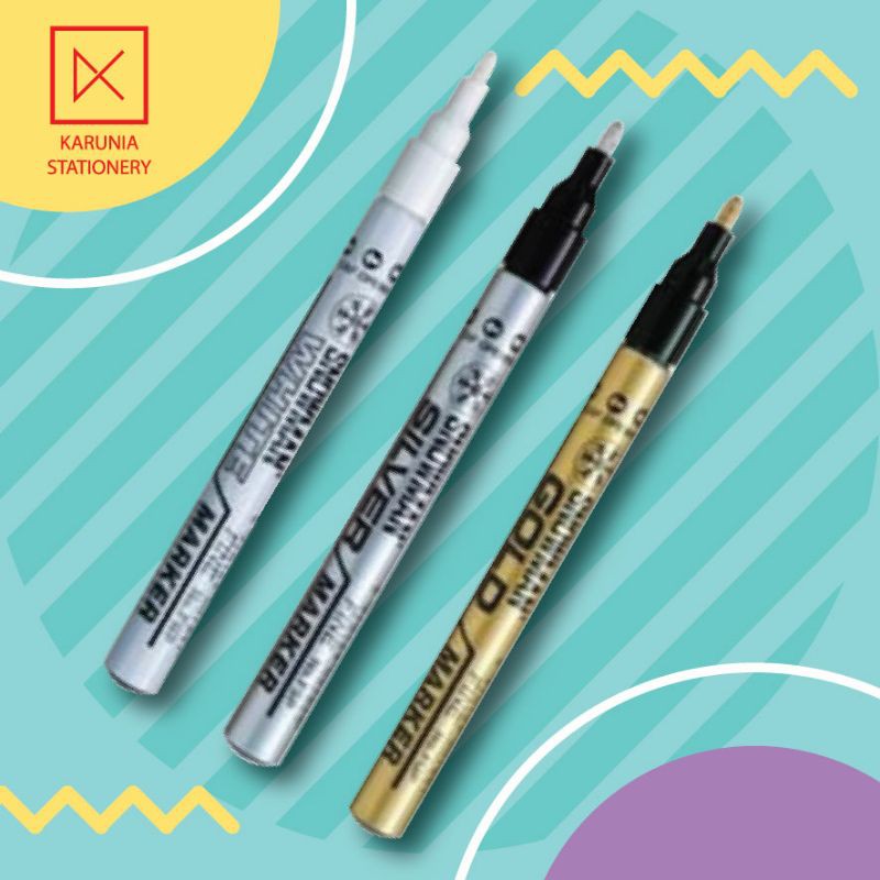 

spidol permanen snowman silver, putih, emas fine marker