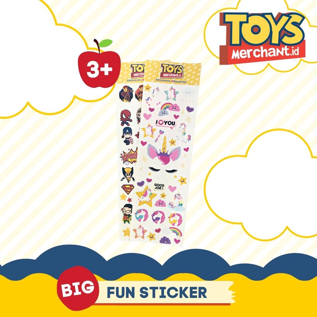 

BIG Fun Sticker / stiker lucu mainan anak sekolah / hadiah