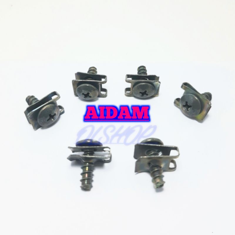 20 PCS BAUT KLIP YAMAHA BAUT KLIP MOTOR YAMAHA BAUT KLIP SKRUP BODY MOTOR YAMAHA BAUT BODY YAMAHA MIO NOUVO XRIDE JUPITER VEGA R MATIC NON MATIC UKURAN M5x16