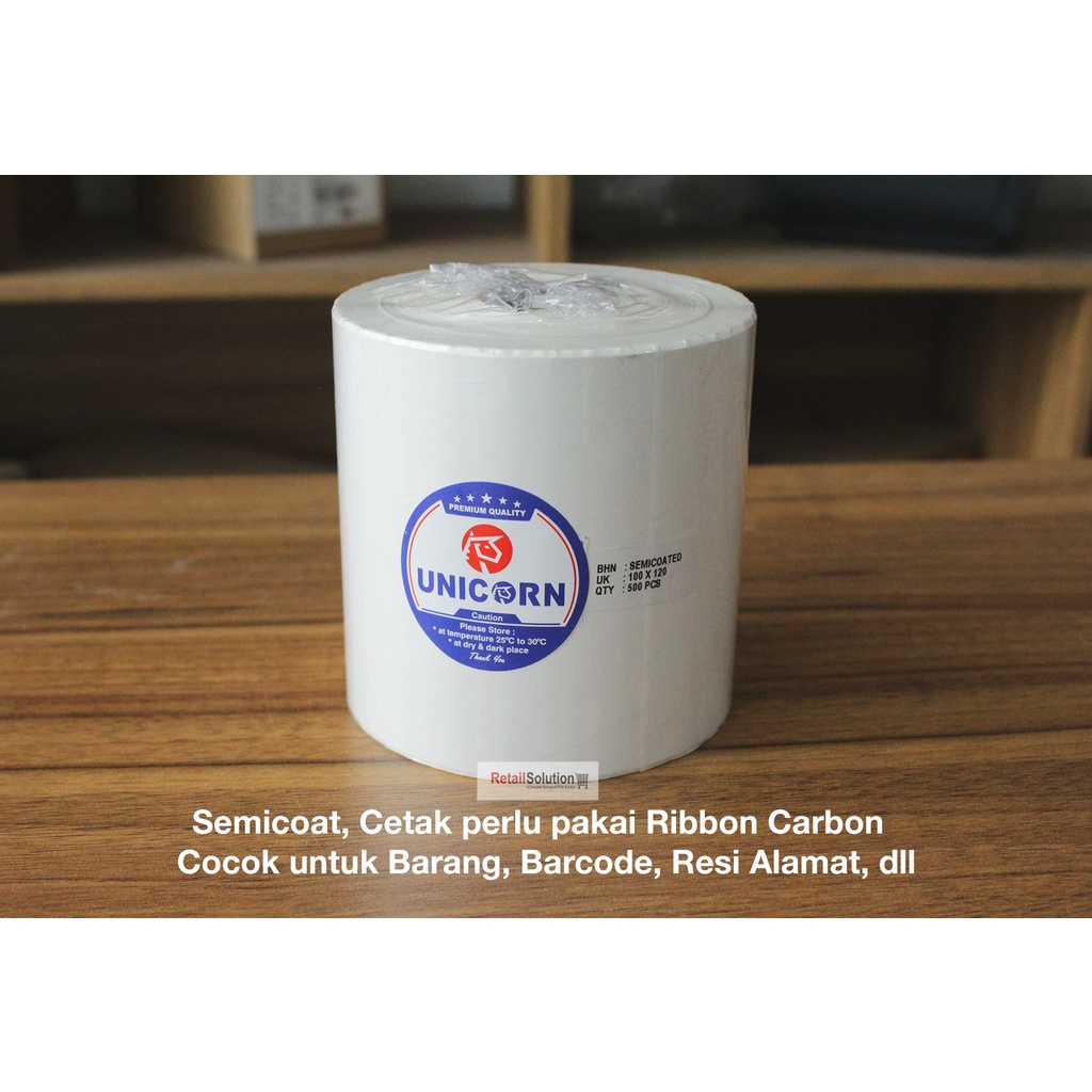 Stiker Label Barcode Semicoat 100x120 mm / 100 x 120 mm / 100x120mm