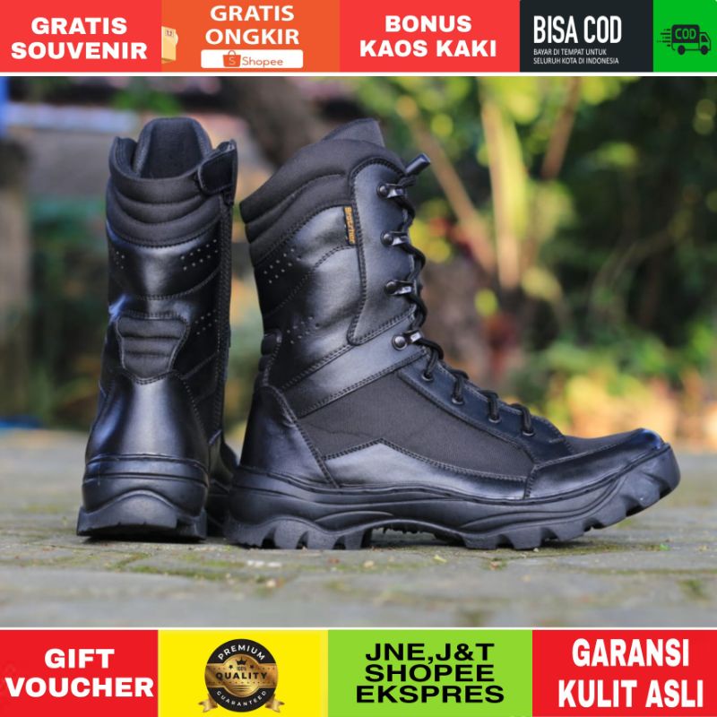 SEPATU PDL KULIT KOMBINASI KORDURA ANTI AIR PAKAI RESLETING SUDAH DI SOL KELILING MERK BROTRHER PHOENIX