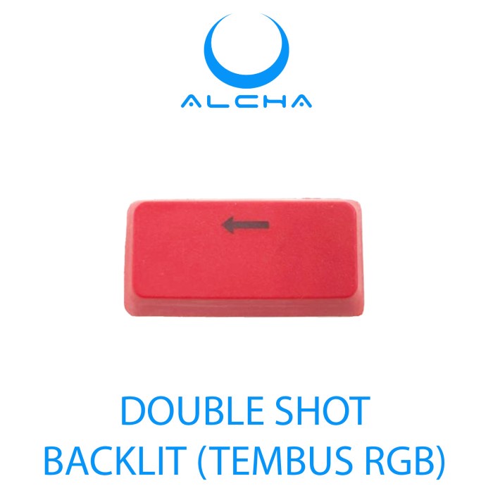 ALCHA KEYCAPS PBT DOUBLE SHOT BACK SPACE RED BACKLIT OEM PROFILE