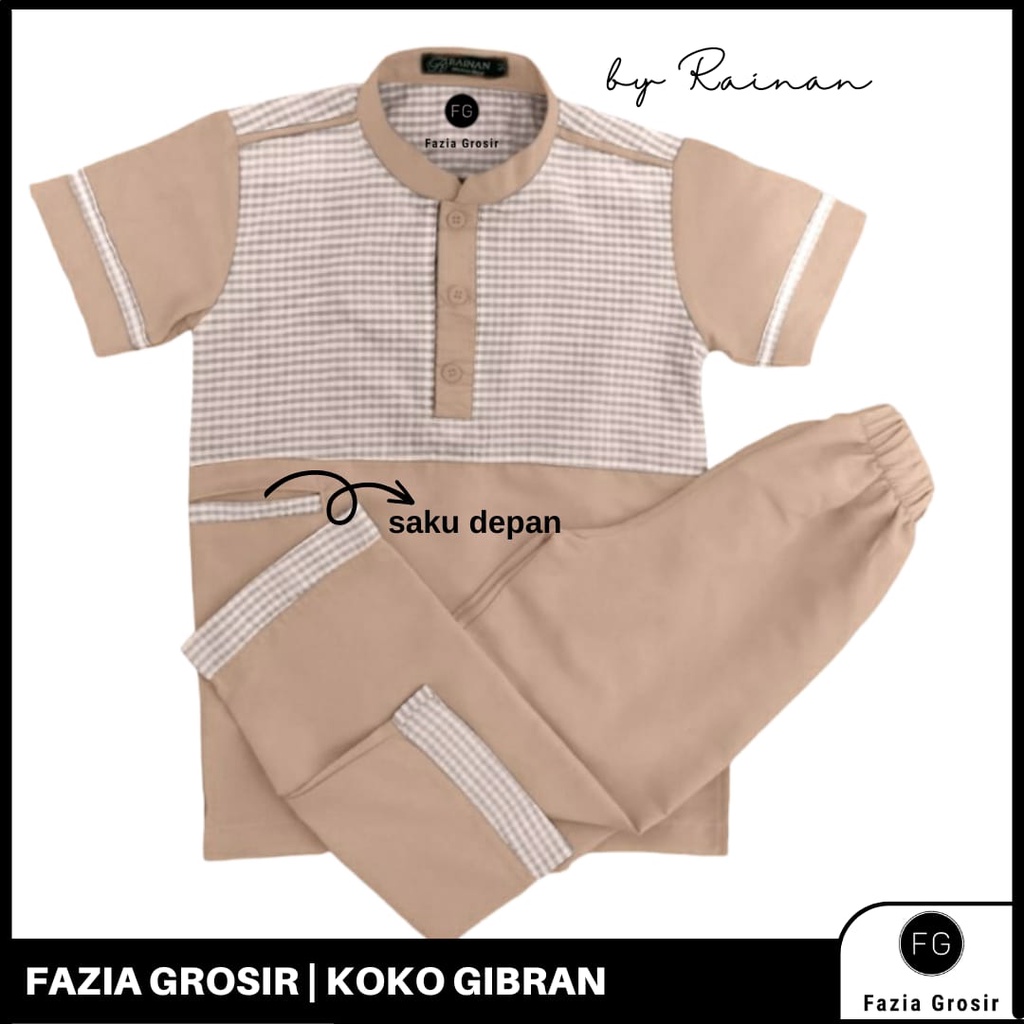 Koko Gibran by Rainan ORI terbaru 2022 (Free Peci) , Baju Koko Anak Laki Laki Umur 1 Sampai 12 Tahun , Baju Lebaran , Stelan Baju Muslim Anak Laki Laki , Stelan Jubah Anak , Kokoh Anak Laki Laki