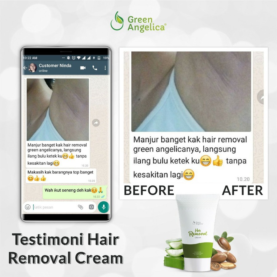 GREEN ANGELICA HAIR REMOVAL PERONTOK PENGHILANG BULU KAKI KETIAK LENGAN AMPUH CEPAT