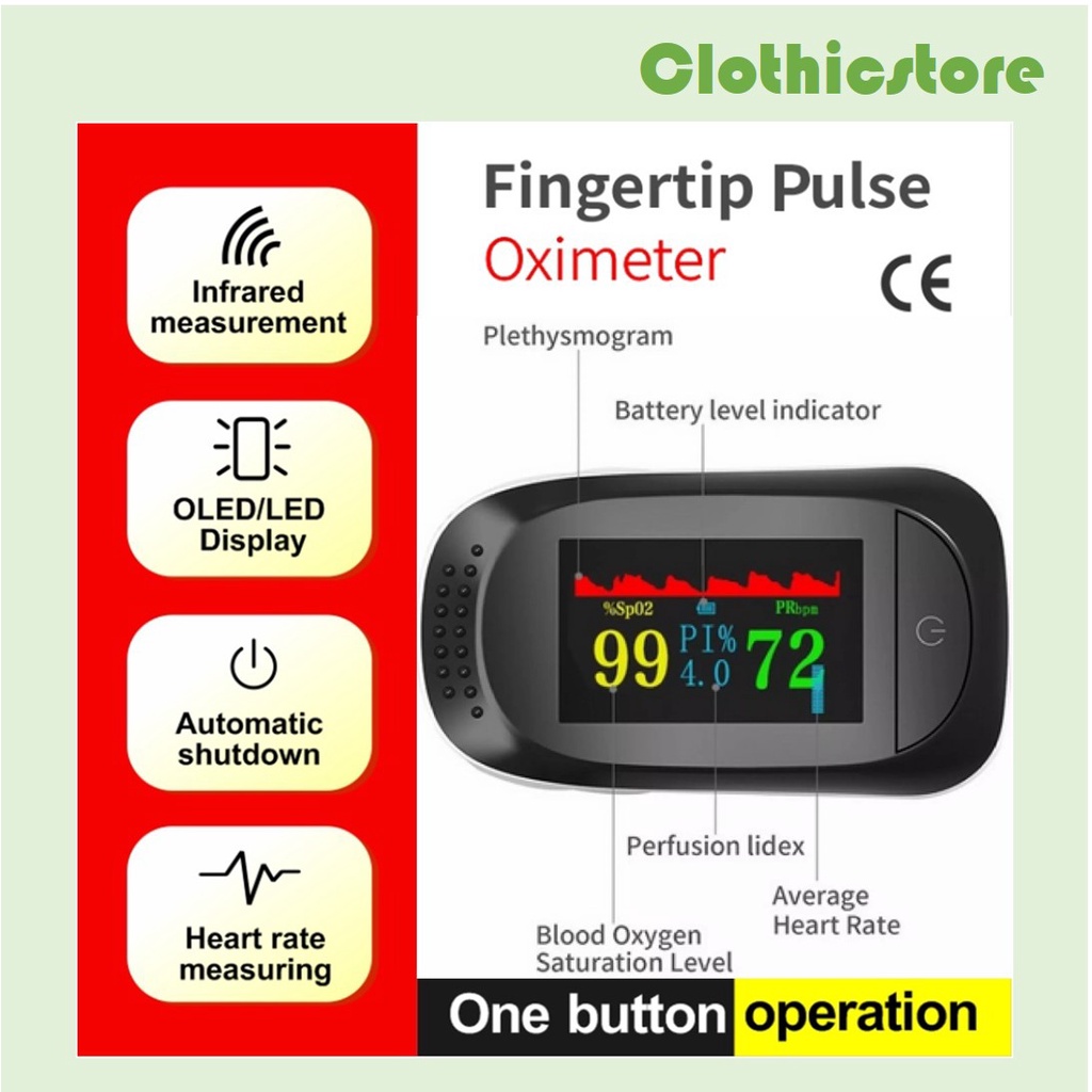 Jual Fingertip Oxymeter Pulse Alat Ukur Oksigen Dalam Darah Original