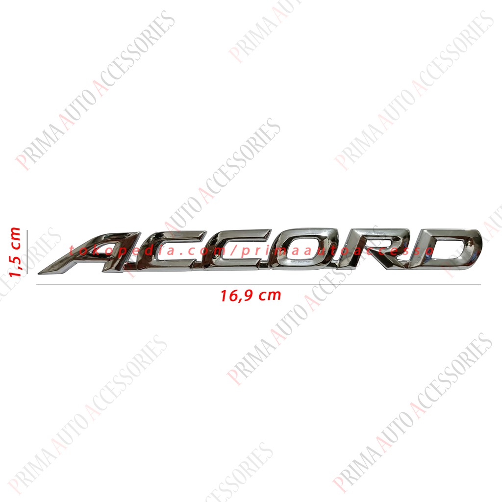 Emblem Mobil Honda Tulisan ACCORD Bagasi Chrome 16,9 CM