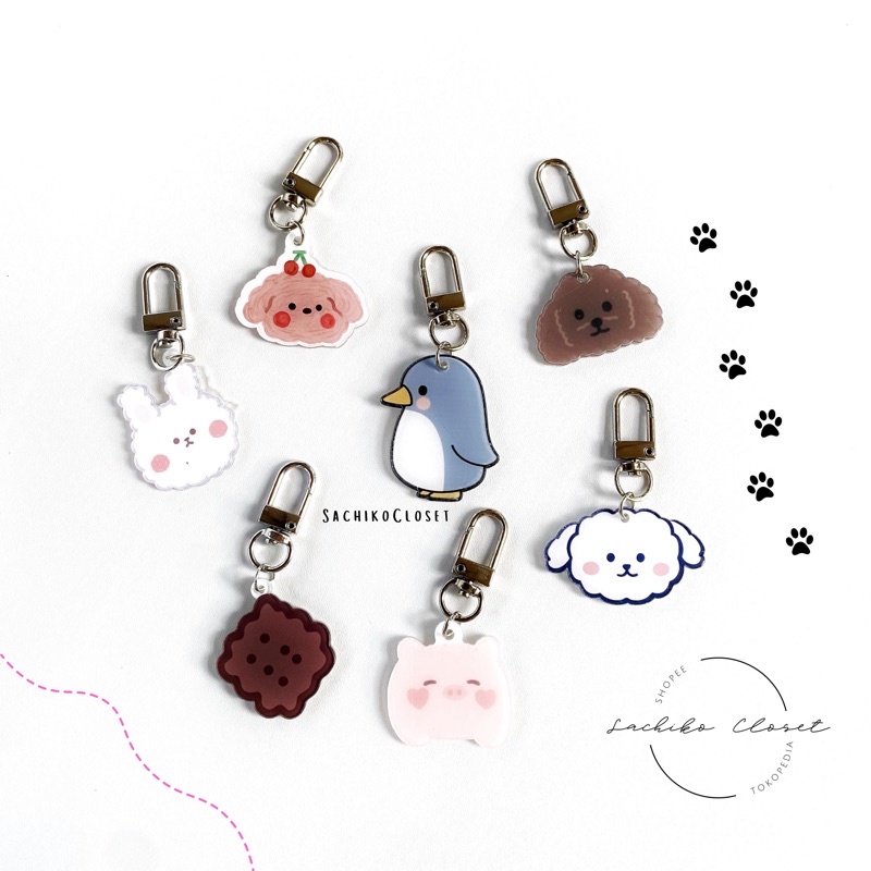 Jual Penguin Dog Bear Rabbit Keychain Gantungan Kunci Hewan Lucu ...