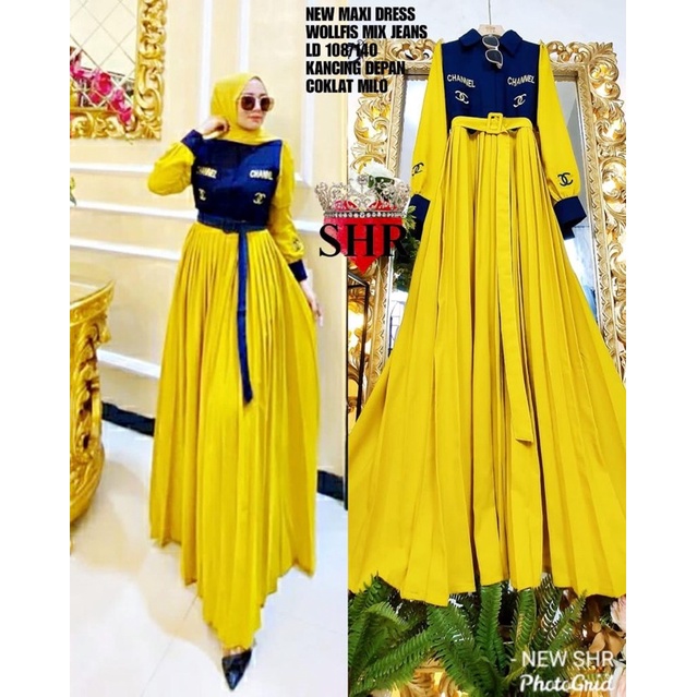 SHR New Maxi Dress Wollfis mix jeans