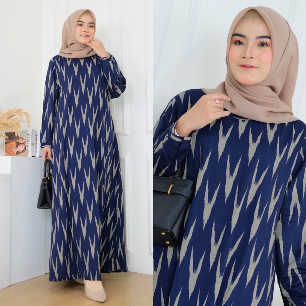 Mayra Dress - Gamis Calvin Jeans Terbaru LD110+ / Fayuo Maxy  / R.27 - 023-6593