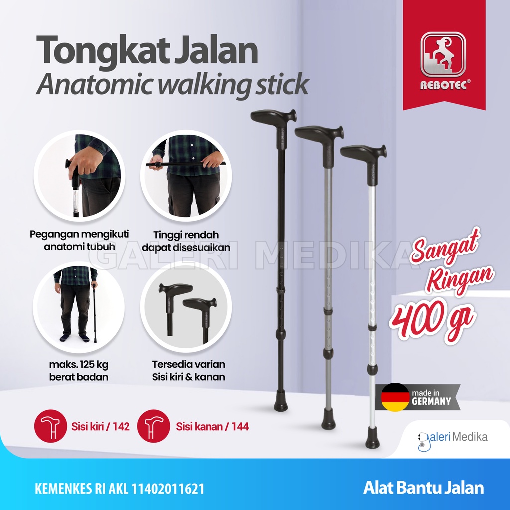 Tongkat Jalan / Tongkat Orang Tua Rebotec Anatom 142/144 - Tongkat Bantu Jalan