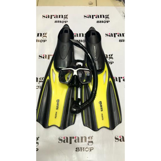 Bess Seller snorkling alat snorkling✿ Alat Selam Merk MARES Paket Fin Lentur,Kacamata karet