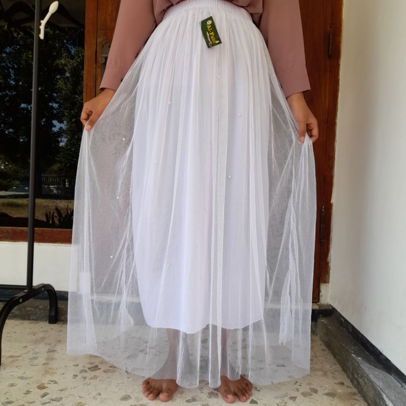 Rok Tutu Mutiara / Rok Tutu Maxi Skirt/ Rok Tutu Pearl Motif Import