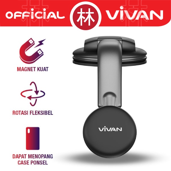 VIVAN CHS13 Car Phone Holder Magnetic Universal Rotasi Fleksibel 360°