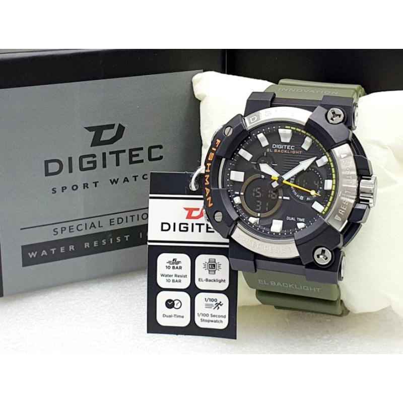 Jam Tangan Pria Digitec Original DA-2150T New Arrival Dual Time Tahan Air Gratis Ongkir COD