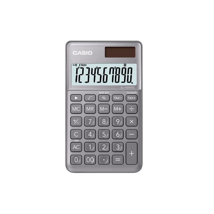 

CASIO SL-1000SC - Abu - Kalkulator Travel - Seri Stylish - Metalic - 10 digit