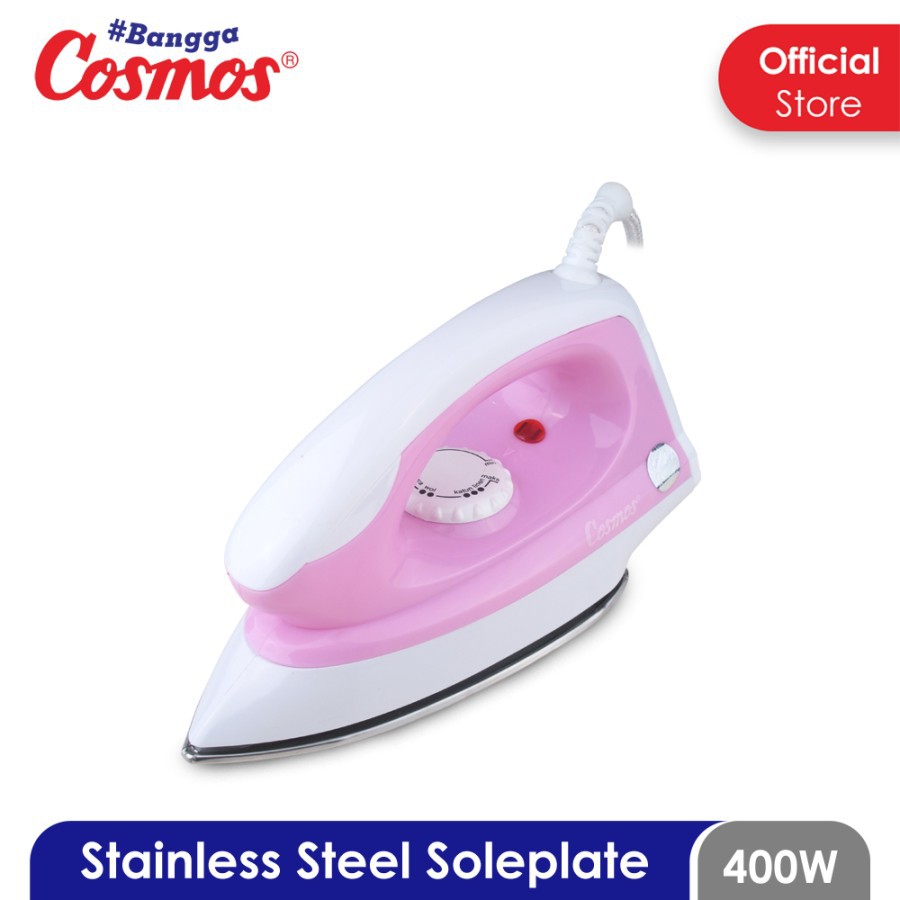 ( COD ) Cosmos CIS 428 Setrika Kering / Dry Iron STAINLESS STEEL SOLEPLATE Gosokan / CIS428 ORIGINAL / Garansi Resmi CIS-428