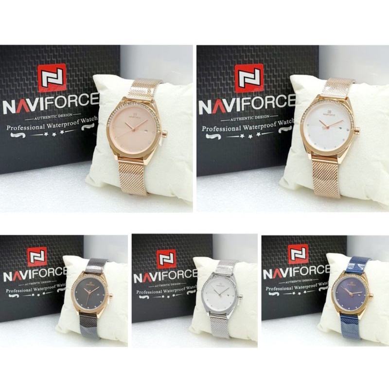 JAM TANGAN CEWEK NAVIFORCE ORIGINAL TANGGAL AKTIF RANTAI