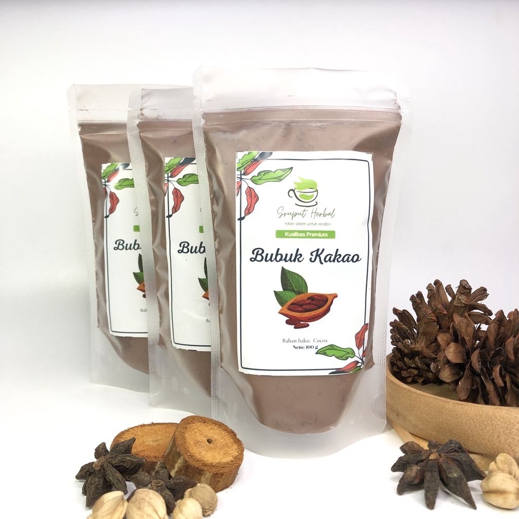 100gr Bubuk Kakao / Coklat Murni / Kokoa Cacao Powder Premium 100% Original Berkualitas JSR Sruput Herbal