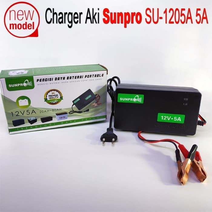 Charger Aki automatis Sunpro SU-1205A 5Amps Battery Charger accu