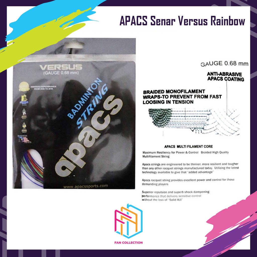 APACS Senar Versus Rainbow Senar Badminton Original