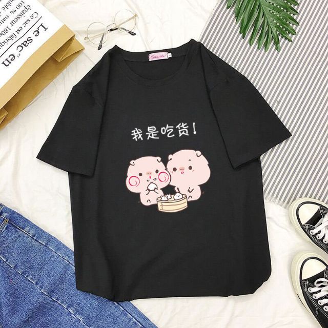 MYSTIQUE.ID-BAJU KAOS FAT PIG T-SHIRT LUCU DAN AESTHETIC