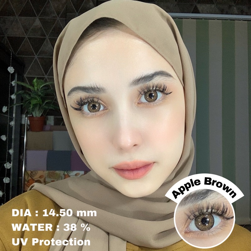 EYEMAZING Softlens - APPLE Brown / Coklat Normal Minus Beda Minus