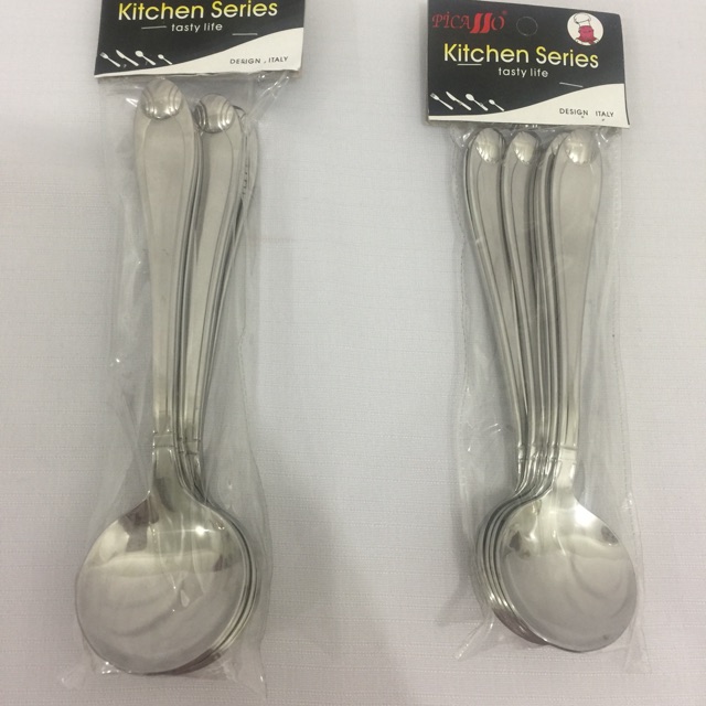 Sendok jengkol picasso 6pcs ( gold / stainless )