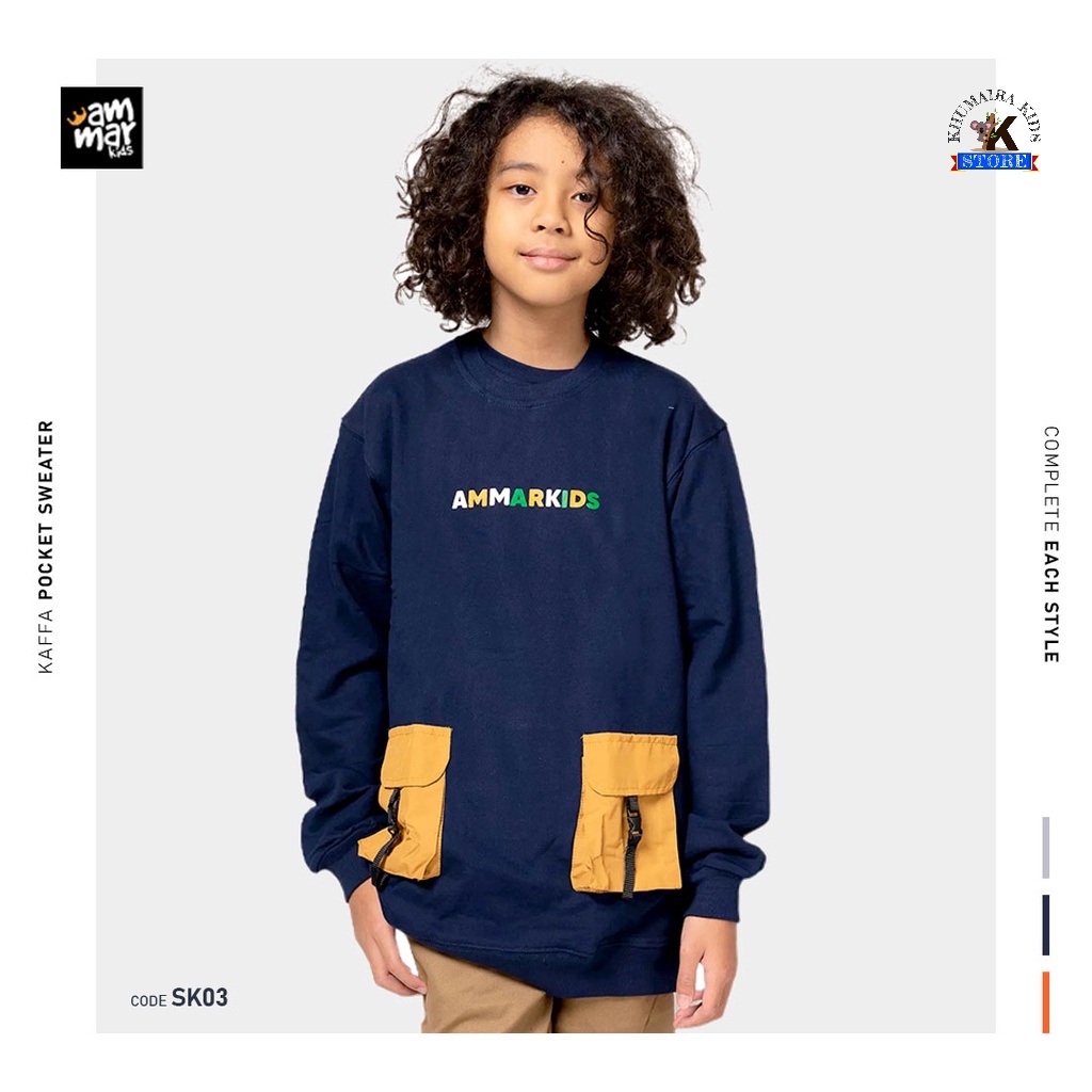 Baju Sweater Anak Laki Laki Tanggung Ammar Kids Kappa Pocket Pakaian Anak Cowok Umur 3 - 12 Tahun Ka