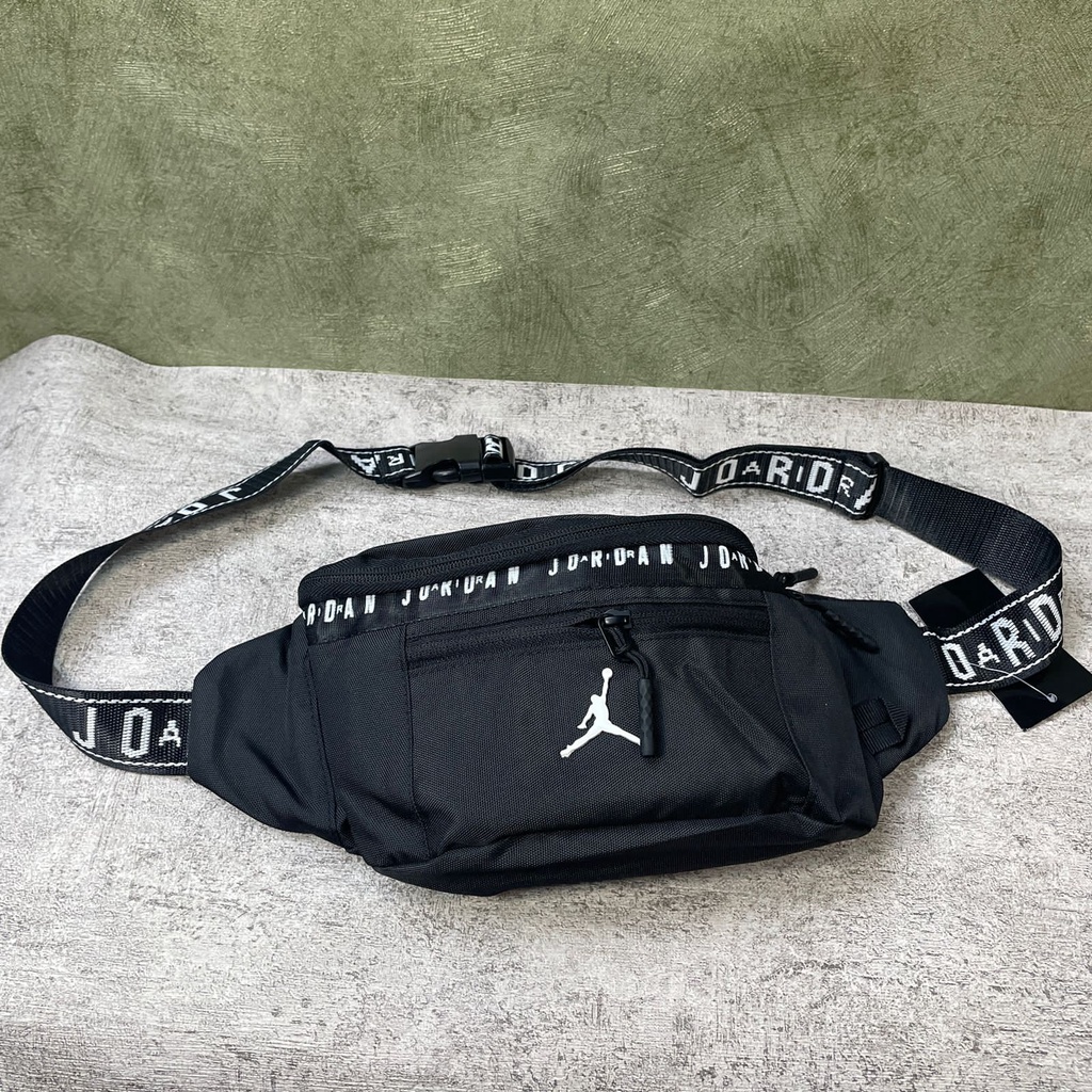 Jordan Waistbag Mini Font White Logo / Tas Selempang Pria Wanita Tas Pinggang