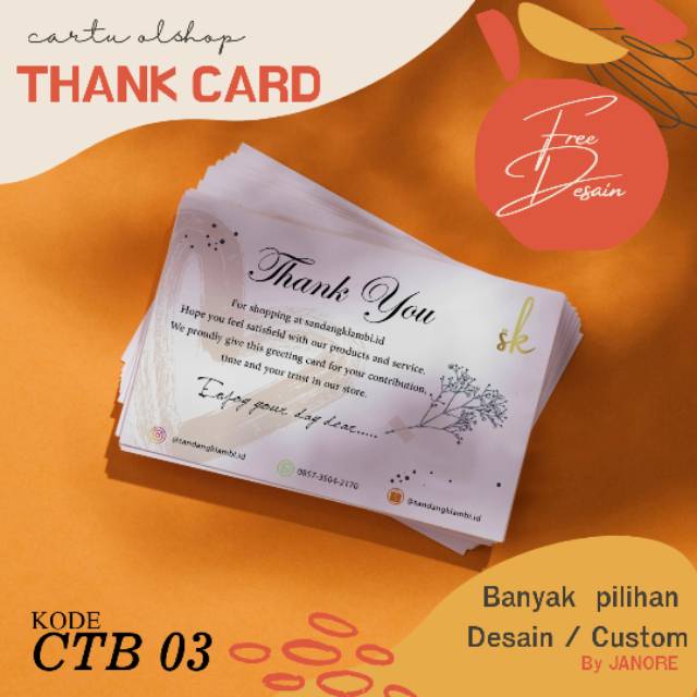 

Thank card olsop custom | desain suka suka