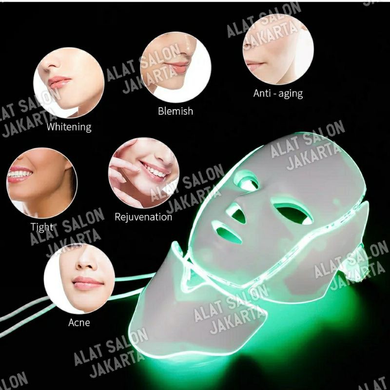 Pdt mask full face PDT Beauty face mask plus neck 7 warna Photondynamictherapy full face 7 in 1