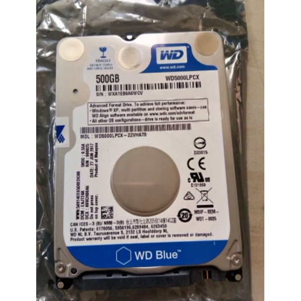 Harddisk 2.5 inch WD 500GB Internal Notebook blue n black