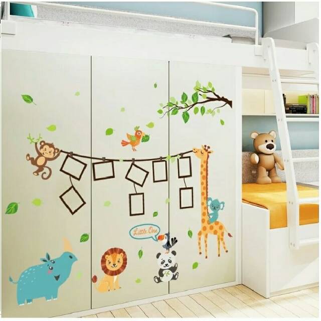 RELIZA WALL STICKER JERAPAH ZOO ANIMAL HEWAN ANAK KIDS FRAME FOTO SK9206 STIKER DINDING