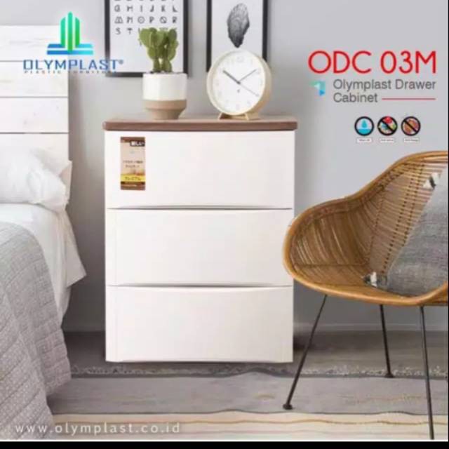 Lemari Pakaian Plastik Olymplast Drawer Cabinet Tempat Penyimpanan ODC 03 M Olymplast Original ODC 3