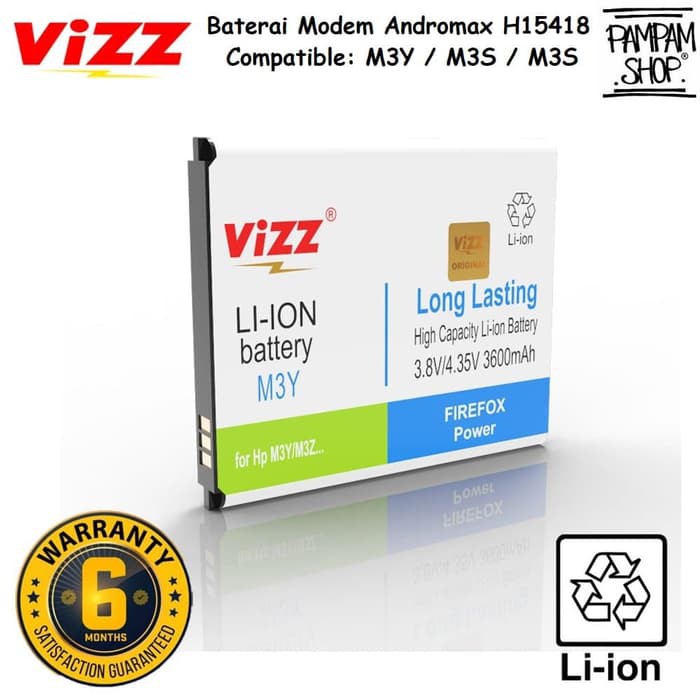 BARU  Baterai Vizz Double Power Modem Smartfren MIFI Andromax M3Y M3Z H15418
