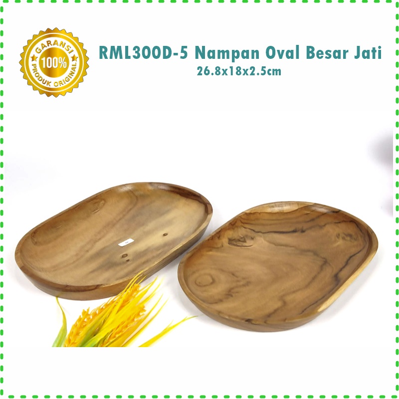 Nampan/Tatakan Gelas Oval Kayu Jati