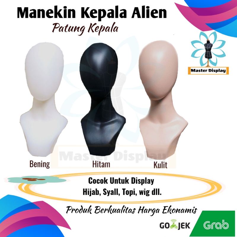 Manekin Kepala Alien / patung Kepala Alien