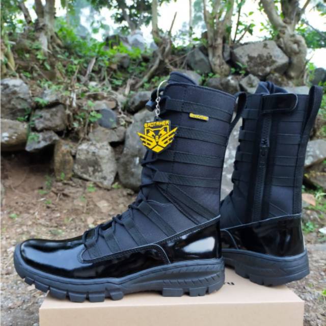 SEPATU PDL BROTRHER NINJA KILAP DAN DOP SOL MTWU KULIT ASLI SEPATU PDL TNI POLRI SECURITY SATPAM