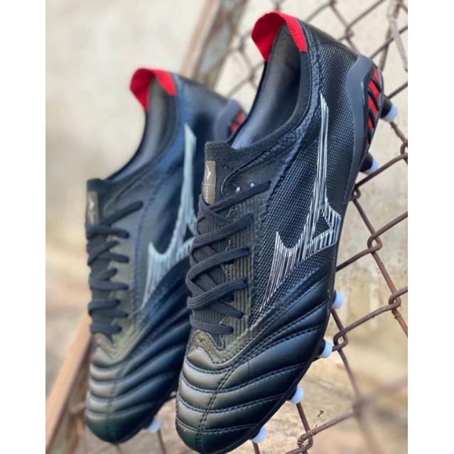 Sepatu Bola Mizuno Morelia Neo 3 Beta Leather Black Red