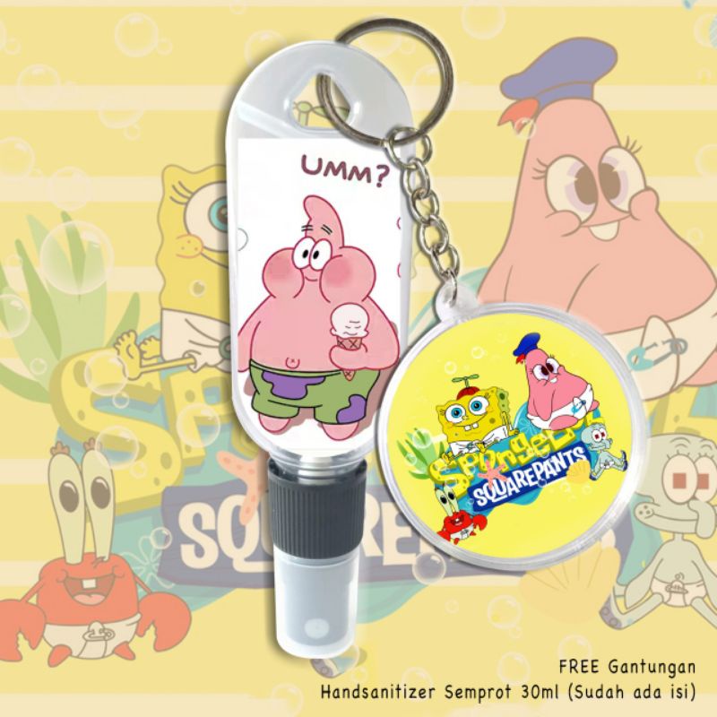 HAND SANITIZER SPONGEBOB 30ml + HAND SANITIZER PATRICK (FREE GANTUNGAN KUNCI)