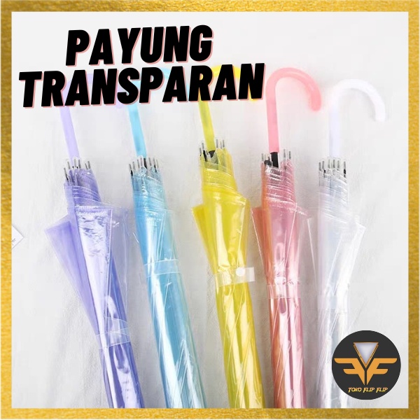 Payung Hujan Bening Transparan Style Korean Jepang Payung Bening Polos Tranparent Umbrella Warna Warni Korea Payung Lipat TERMURAH TERLARIS