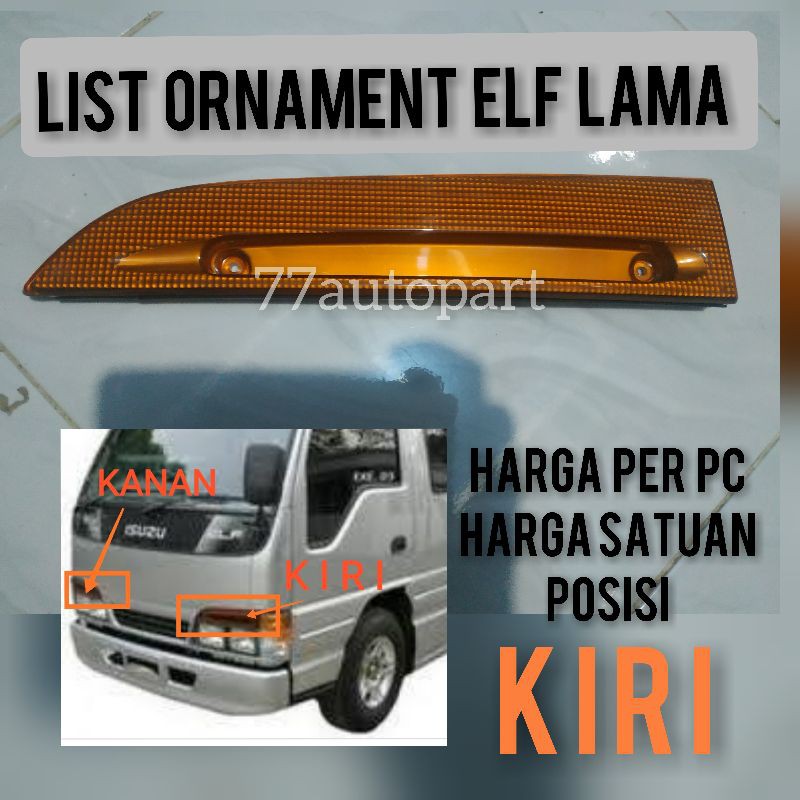 List ornament mata kucing depan elf lama kiri