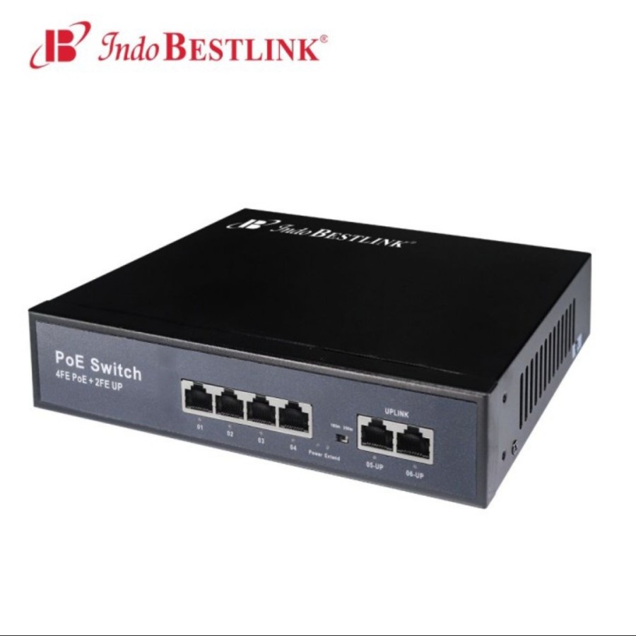 Switch poe indobestlink bestlink 4 port 10/100Mbps lan rj45 with 2 port uplink ib-4f2f-65w