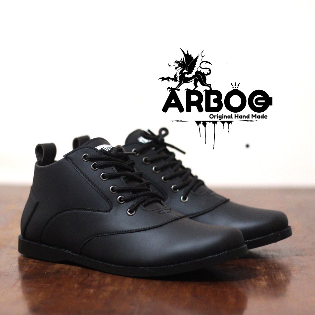 Sepatu boots model brodo pria sepatu kerja sepatu kantor kulit sapi asli